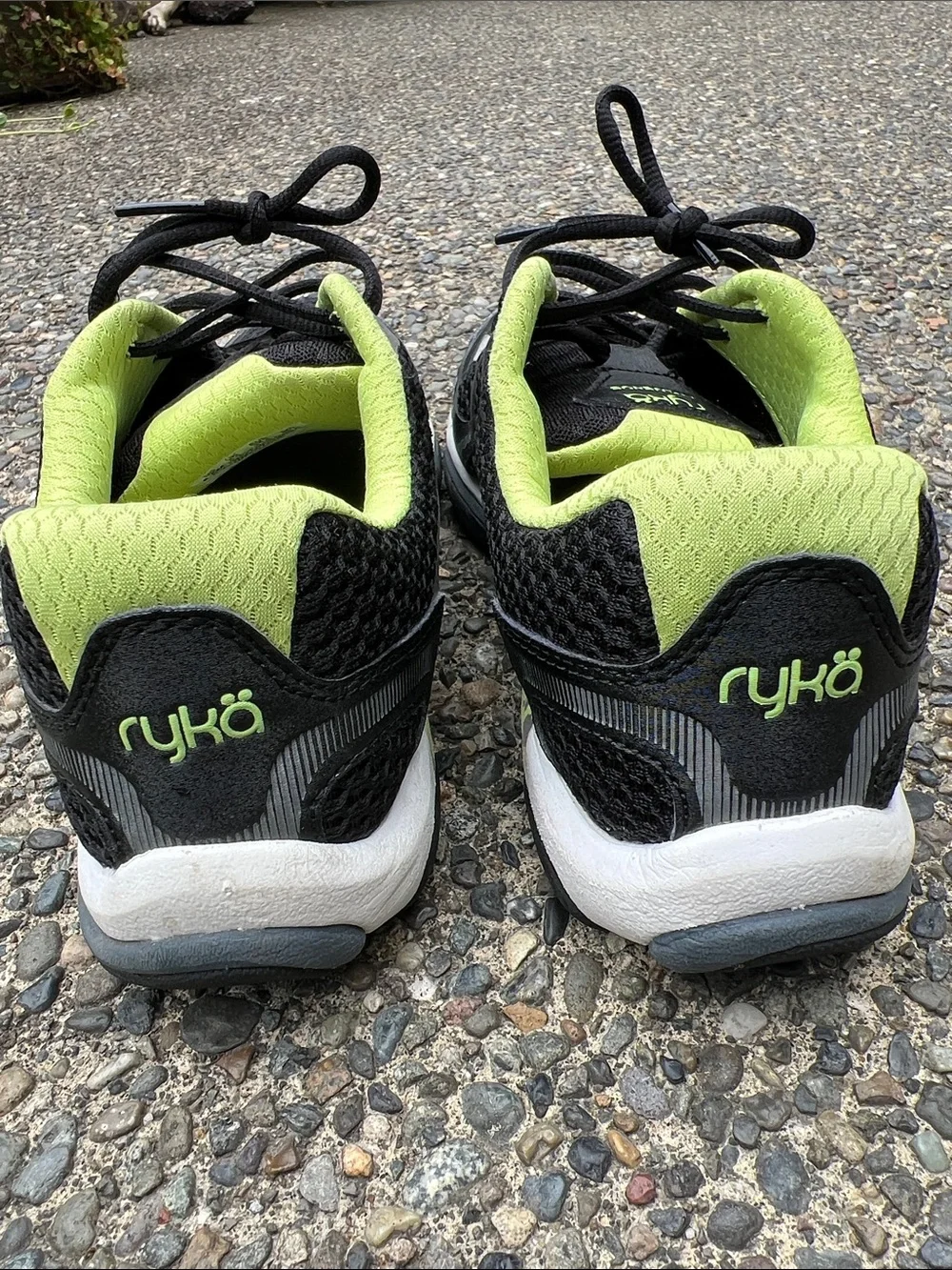 Ryka Black Zumba Sneakers with Neon Green Accents